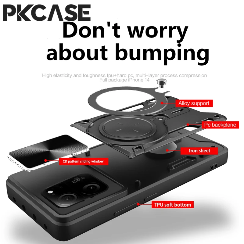 PKCASE Shockproof Case For Redmi Note 12 12S 12C 11S 11E 11SE 10S 10A 9C K60 K50 A2 A1 Pro Plus Ultra Xiaomi POCO C3 C31 Cover