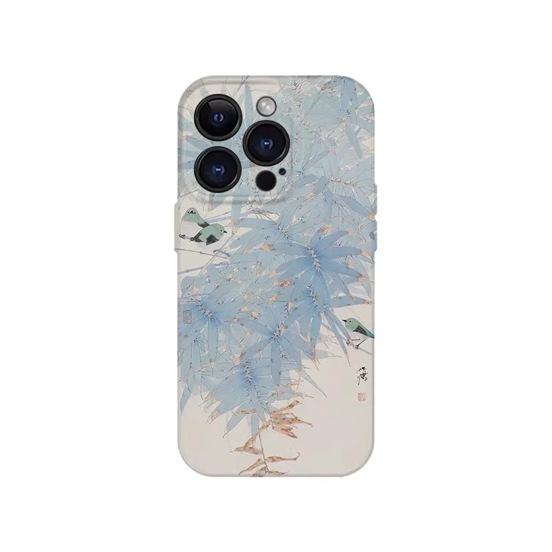 Funda de Teléfono con Flores de Azalea Azules para IPHONE 17 Air 16E 15 PROMAX 14 Plus 13 12 MINI 11 PRO 16Plus XR XS MAX, Carcasa Acrílica
