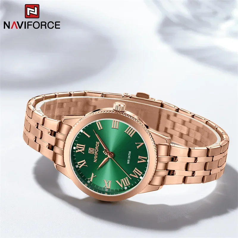 

NAVIFORCE новые женские романтические водонепроницаемые часы модные кварцевые наручные часы женские часы из нержавеющей стали Relogio Feminino