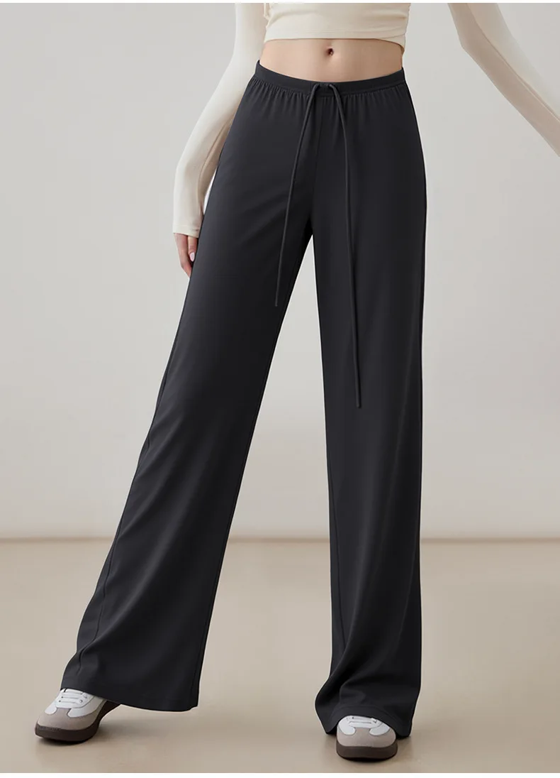 Women's Buttery Soft Wide Leg Yoga Pants - Elastic Waist, Cooling Breathable, Natural Drape Straight Leg Workout Pants