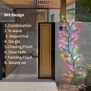 96led luzes da corda de videira de salgueiro usb diy 8 modos luzes videiras de parede com luzes luzes ramo de salgueiro para o quarto decoração de natal 12 principais vendas luminaria parede corda - №5