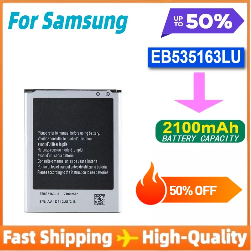 Brand New EB535163LU Battery for Samsung Galaxy Grand DUOS GT-I9082 G9082 I9080 I879 I9118 I9060 I9082 Batteries