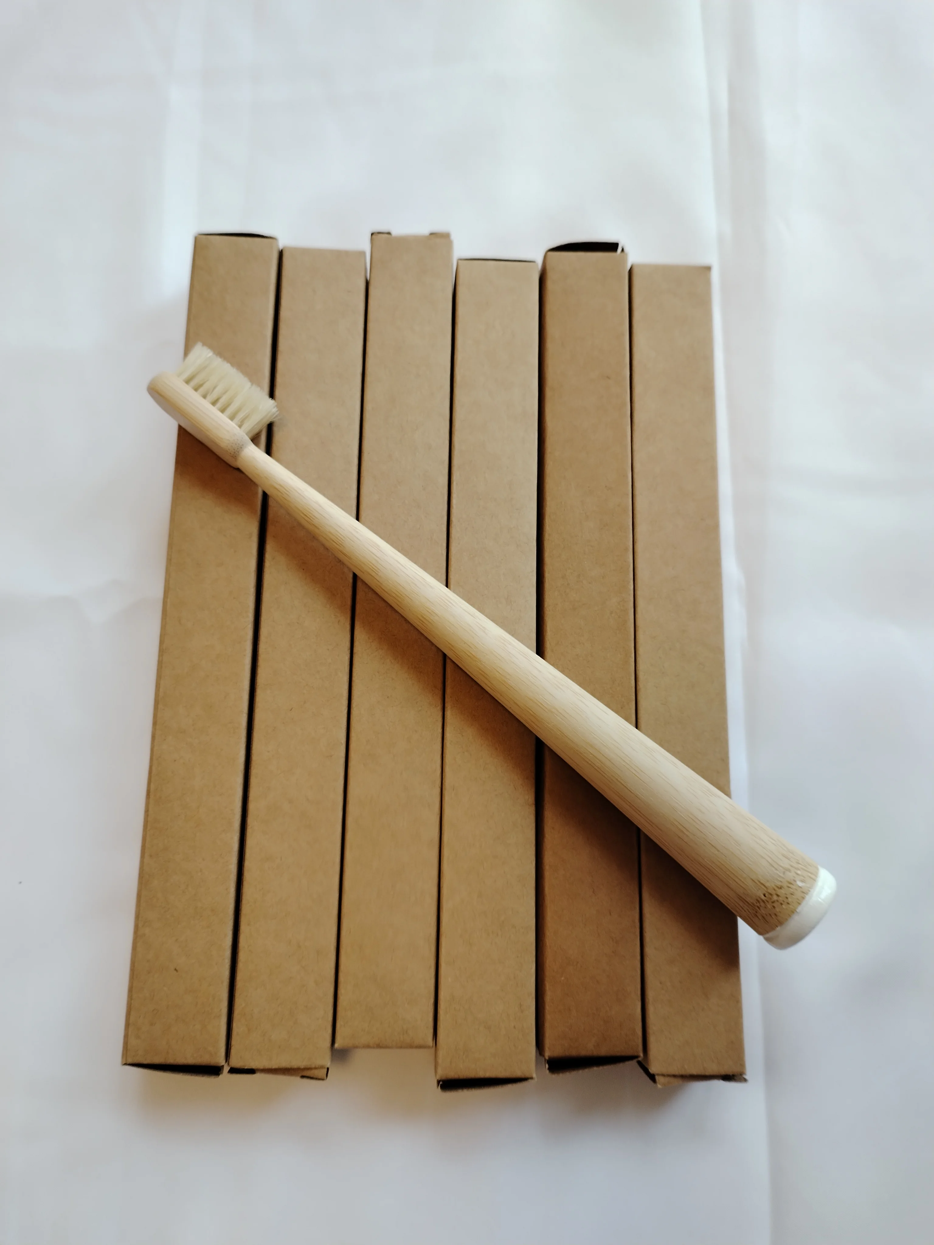 6 Pack Boar Bristle & Bamboo Toothbrush, Biodegradable Natural Tooth Brushes Oral Care Tool for Adults