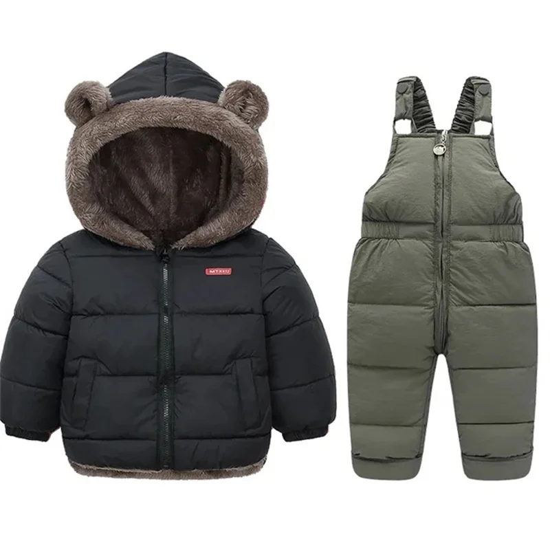 2024 Winter Children Clothing Sets Lamb Fleece Coats Down Pants Baby Thicken Warm 2Pcs New Boys Girls Fashion Casual Jackets