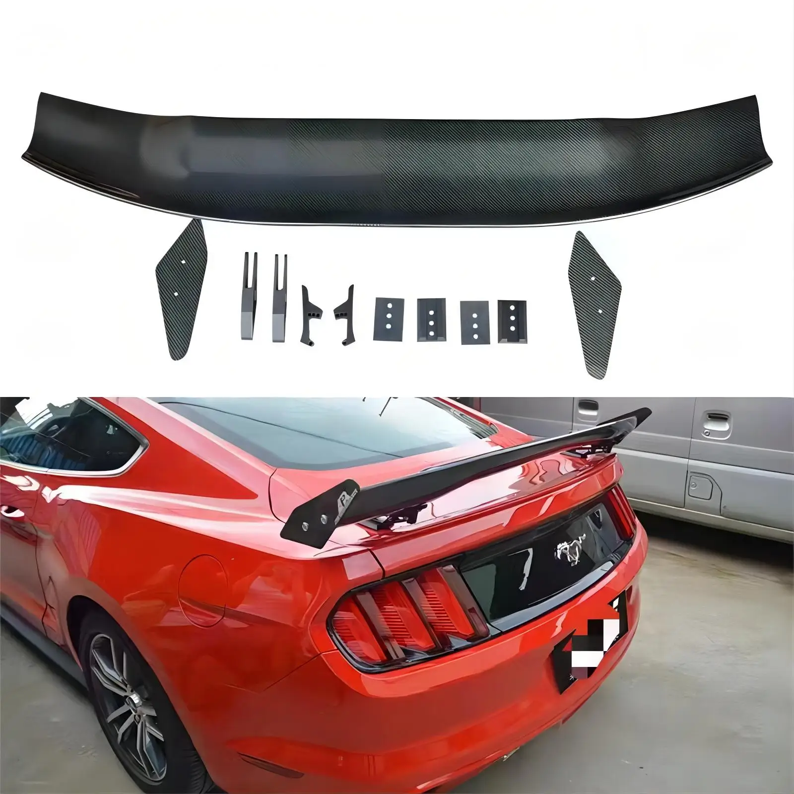 April Stijl Top Kwaliteit Real Carbon Fiber Auto Tuning Kofferbak Spoiler Wing Voor Ford Mustang 2015-2021 frp Body Kit