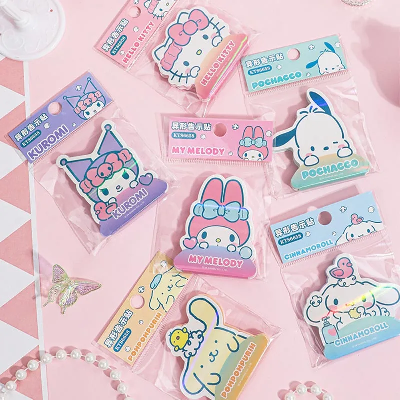 6pcs/lot Sanrio Kitty Pochacco Memo Pad Kawaii Melody Sticky Notes Stationery Label Notepad Planner Sticker Post School Supply