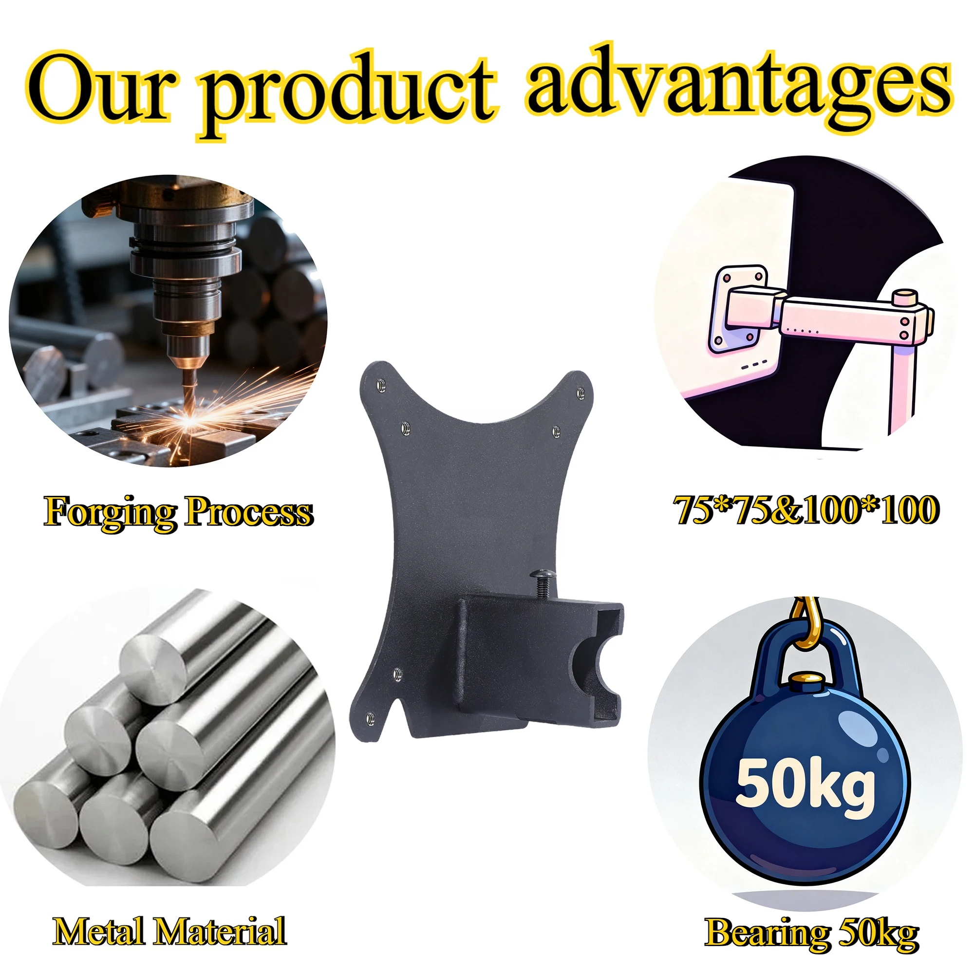 Совершенно новый адаптер VESA для мониторов HP M22f M24f M24fd M27f M24fw M27fd M27fq 524sa 524sw 527sf 527sw 532sf