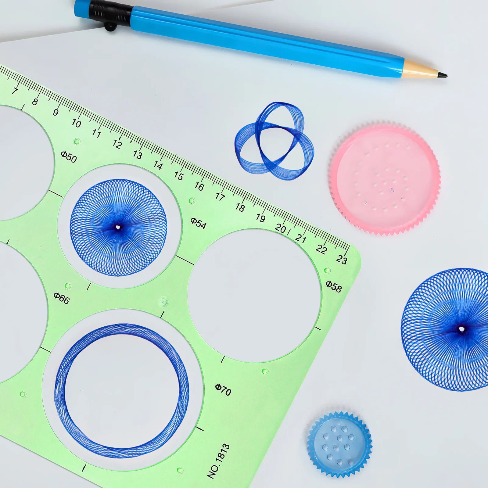 

3Pcs Transparent Geometric Drawing Templates Set Multi-Shape Plastic Rulers Metric Scale Architecture Measuring Tools