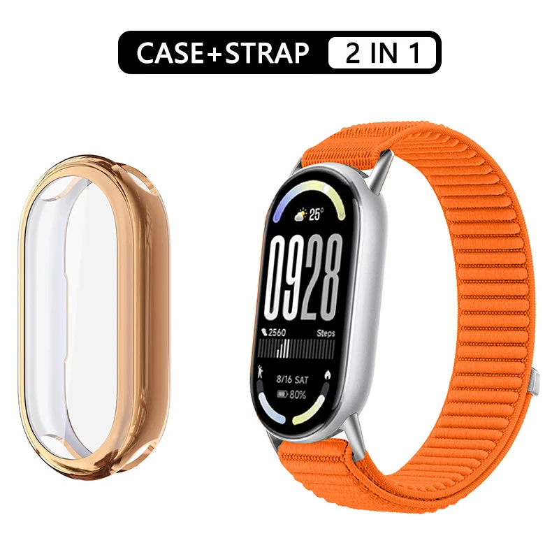 Nylonarmband + Schutzhülle für Xiaomi Mi Band 10, 9, 8, NFC-Sportarmband, elastisches Handgelenksband, Xiaomi Smart Band 9, 8, 10 Zubehör. – Detail 1