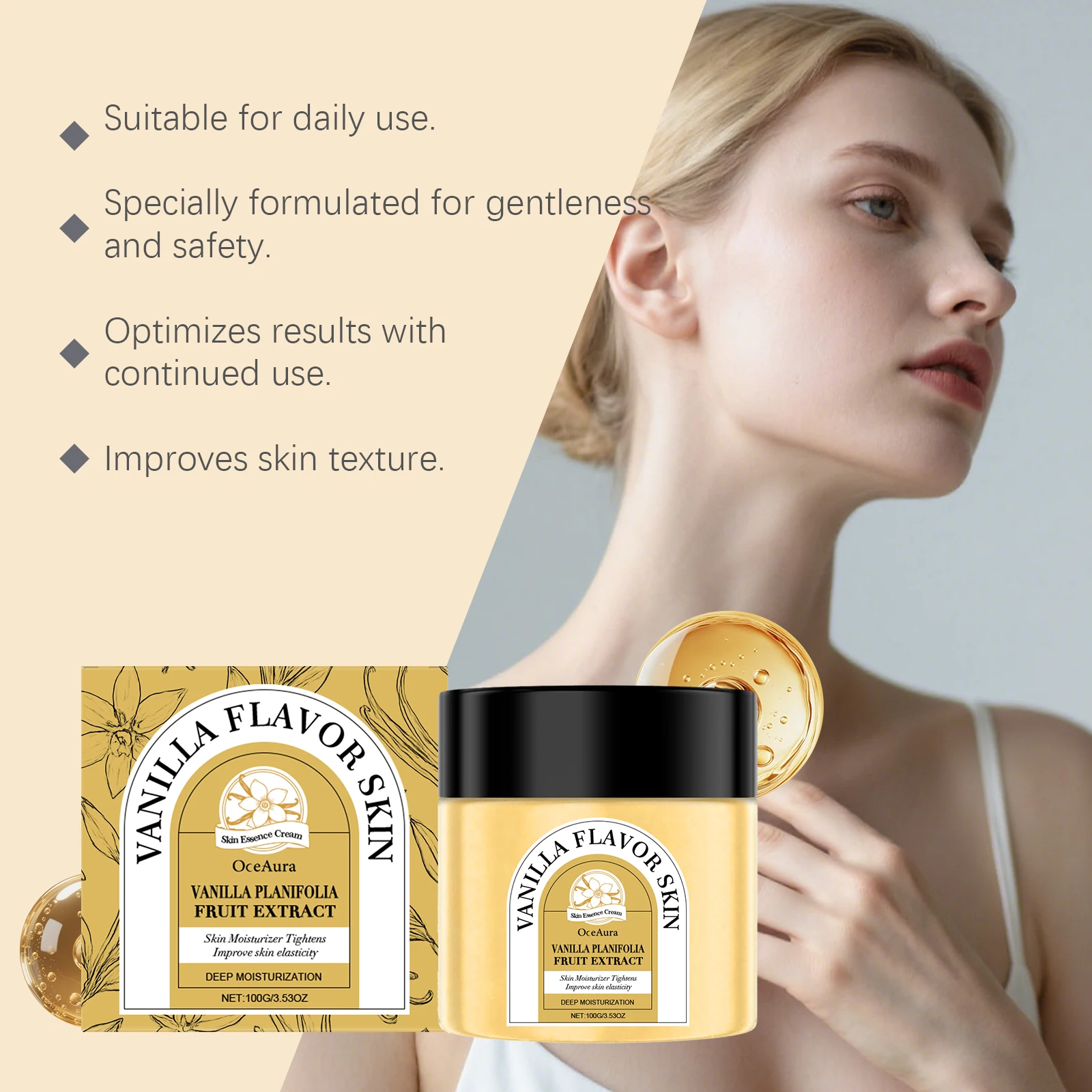 كريم الجسم بزبدة الشيا للبشرة الجافة لوشن ترطيب عميق زبدة الجسم المغذي مع مستخلص الفانيليا العناية بالبشرة الناعمة تدوم طويلاً