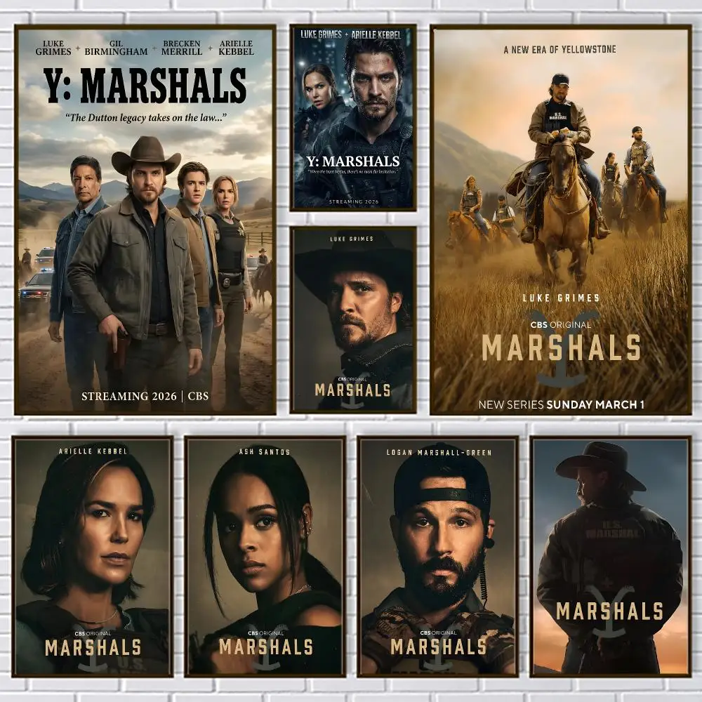 Crime Series Marshals Poster PP Paper Wall Art for Living Rooms Bars Cafes Stylish Home Decor Gift