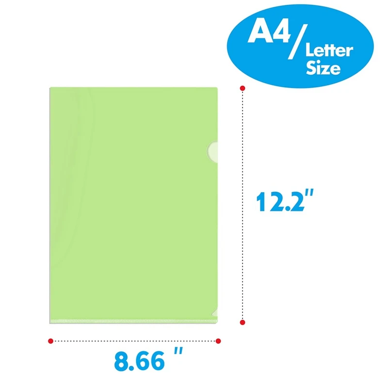 50Pcs Plastic Folders A4 Sleeves Wallets For Protection Files With Top & Side Open Sleeves For A4 Paper Work Office Easy Install