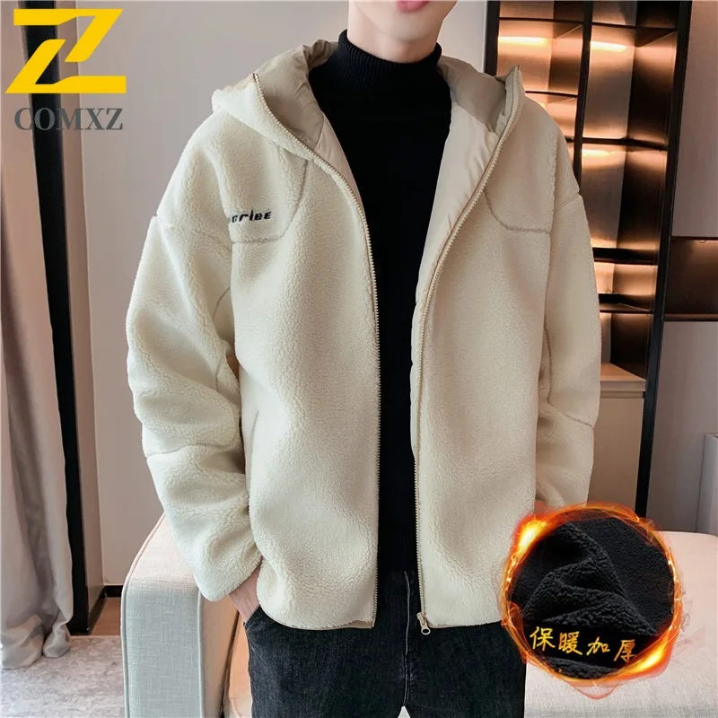 

COMXZ Men Jacket Commute Office Cold Resistant Zipper Coat Premium Stand Collar Solid Color Lightweight Winter New Mens Clothing