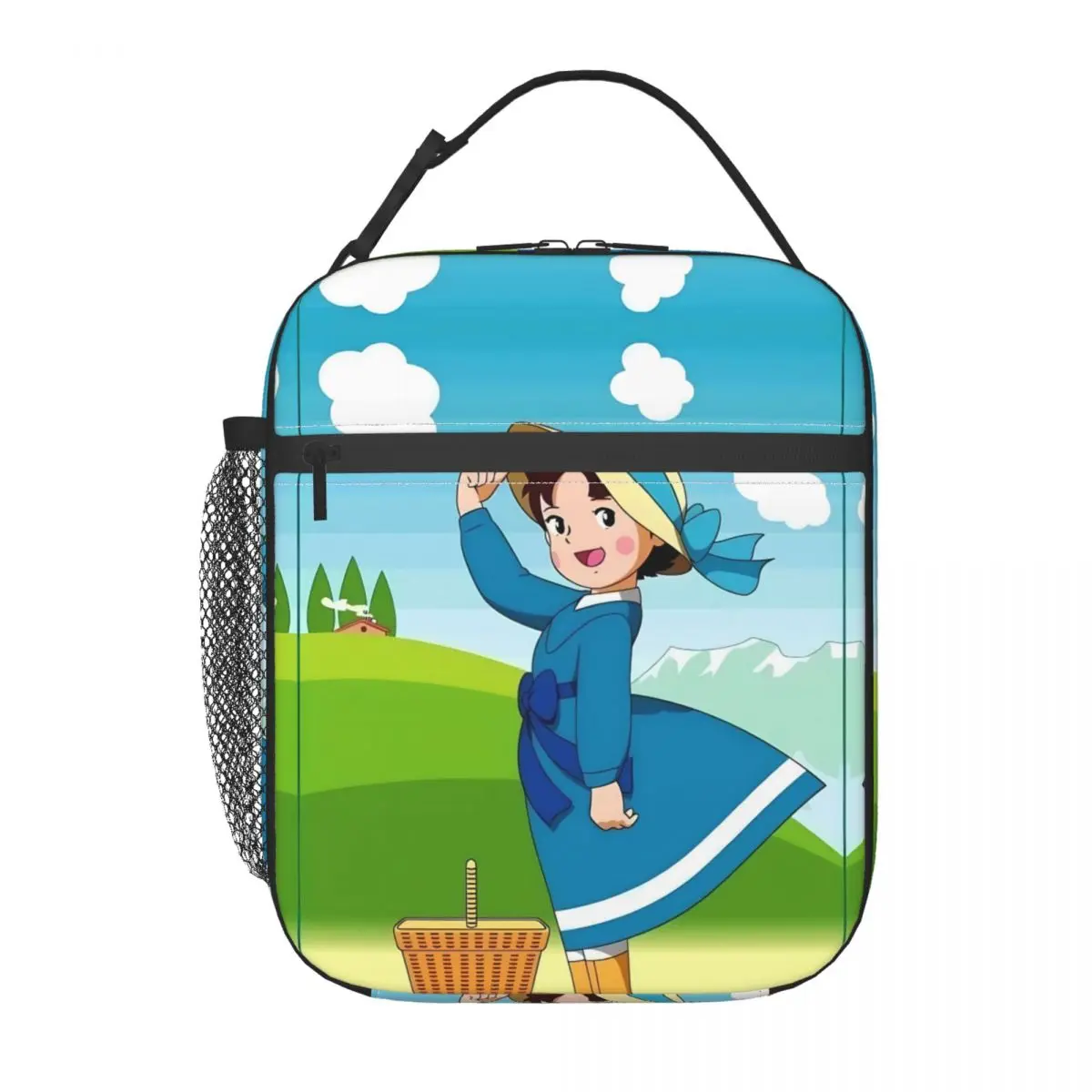 

Heidi Cartoon Lunch Bag For Children Tv Shows Print Lunch Box Retro Office Cooler Bag Convenient Oxford Thermal Tote Handbags