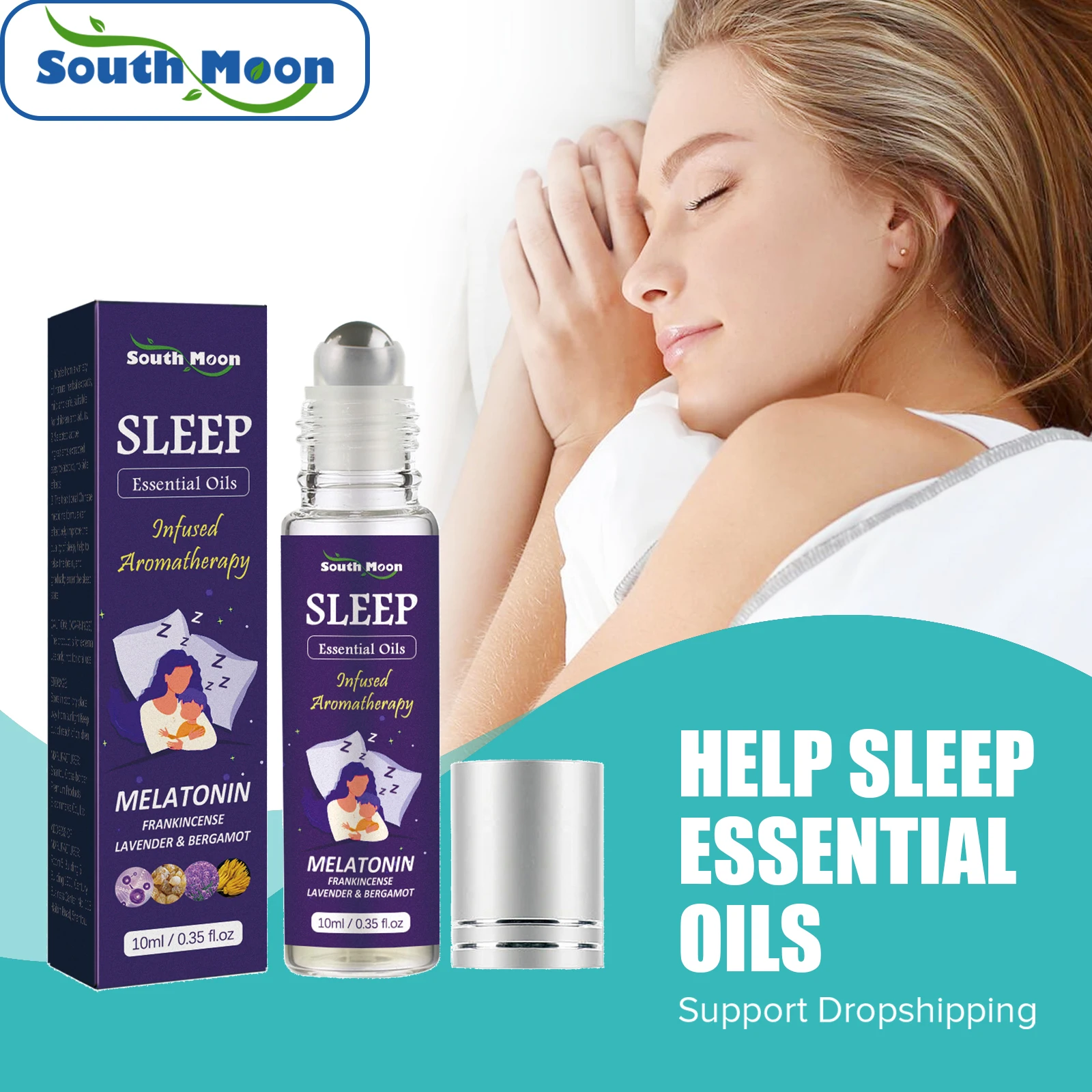 

South Moon Essential Oil for Deep Sleep Soothing Mood Relieve Anxiety Improve Insomnia Relax Aromatherapy Lavender Sleep Aid Oil