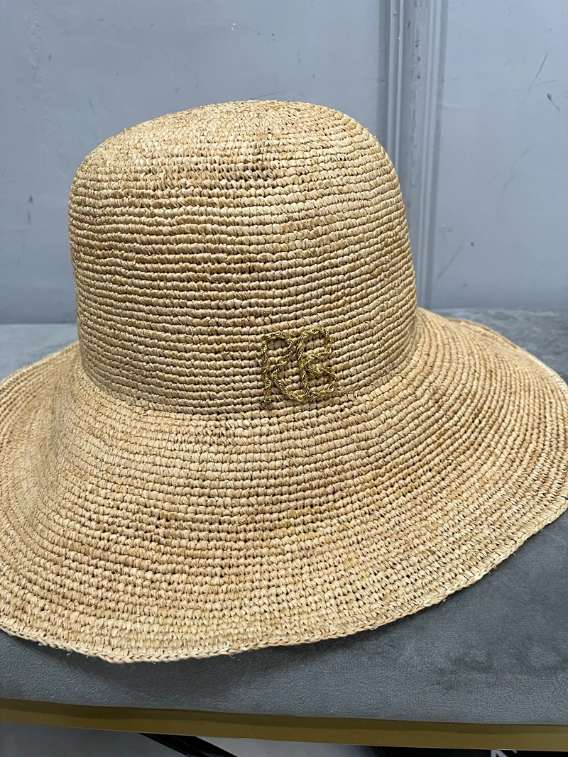 Raffi straw hat for women sunhat summer sun protection hat beach large brim foldable straw hat female