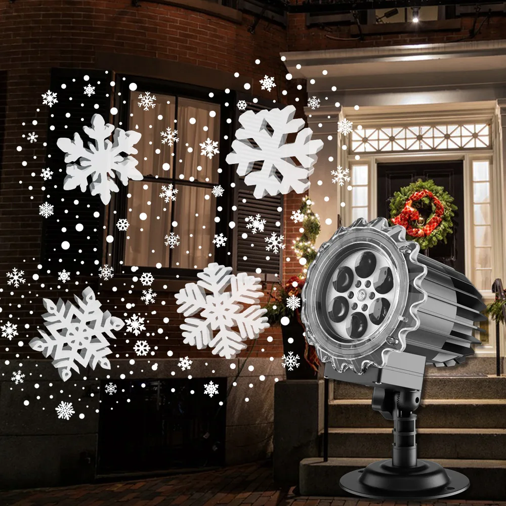 Christmas Snowflake Projector Halloween Lights Outdoor Rotating Snowfall Projector Lamps for Xmas Patio Landscape Garden Decor
