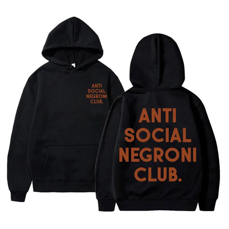 

Anti Social Negroni Club Print Hoodie Male Gothic Casual Cotton Sweatshirt Men Women Hip Hop Vintage Oversized Hoodies Pullover