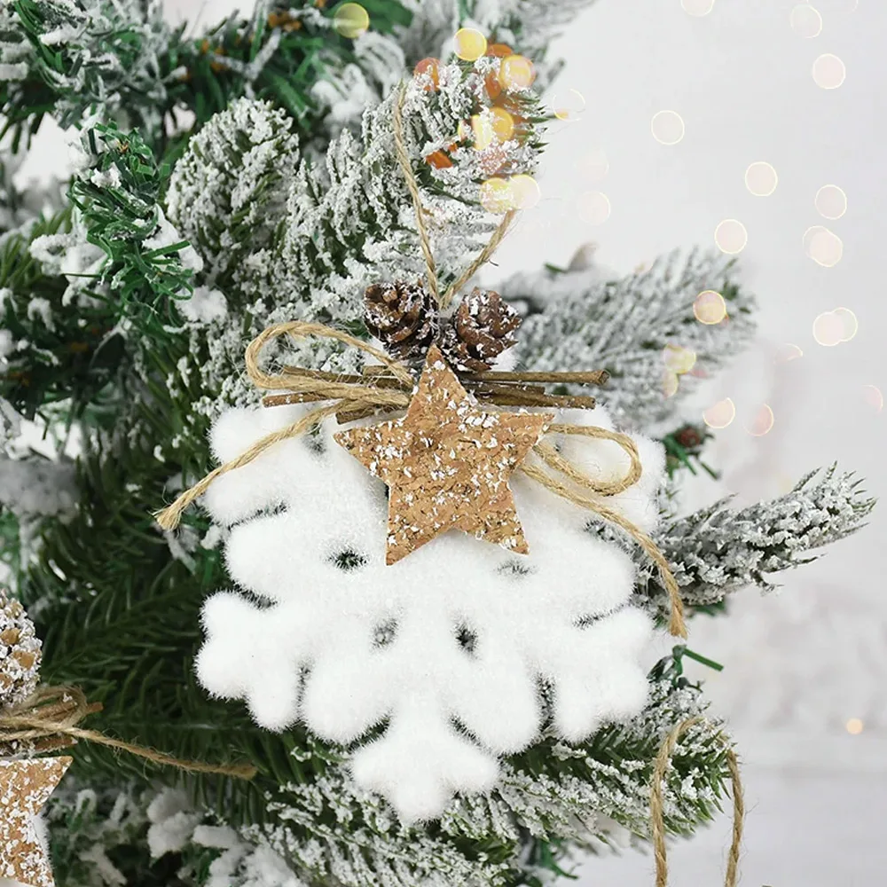 1pc White Christmas Ball Snowflake Water Drop Bell Christmas Tree Ornament Xmas Hanging Pendants for Home Decor New Year Gift