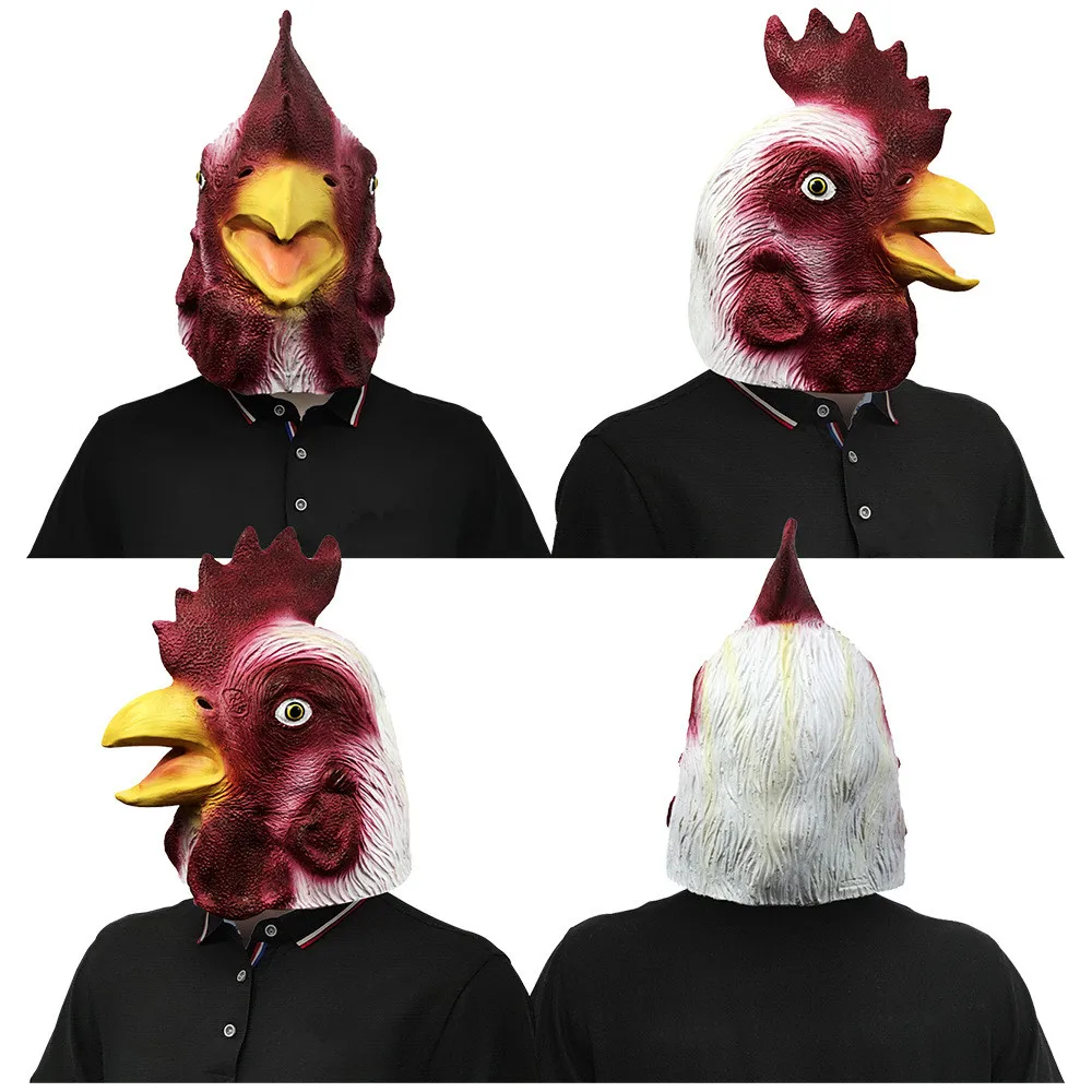 Erwachsenen-Latex-Huhn-Tierkostüm-Maske – Detail 3