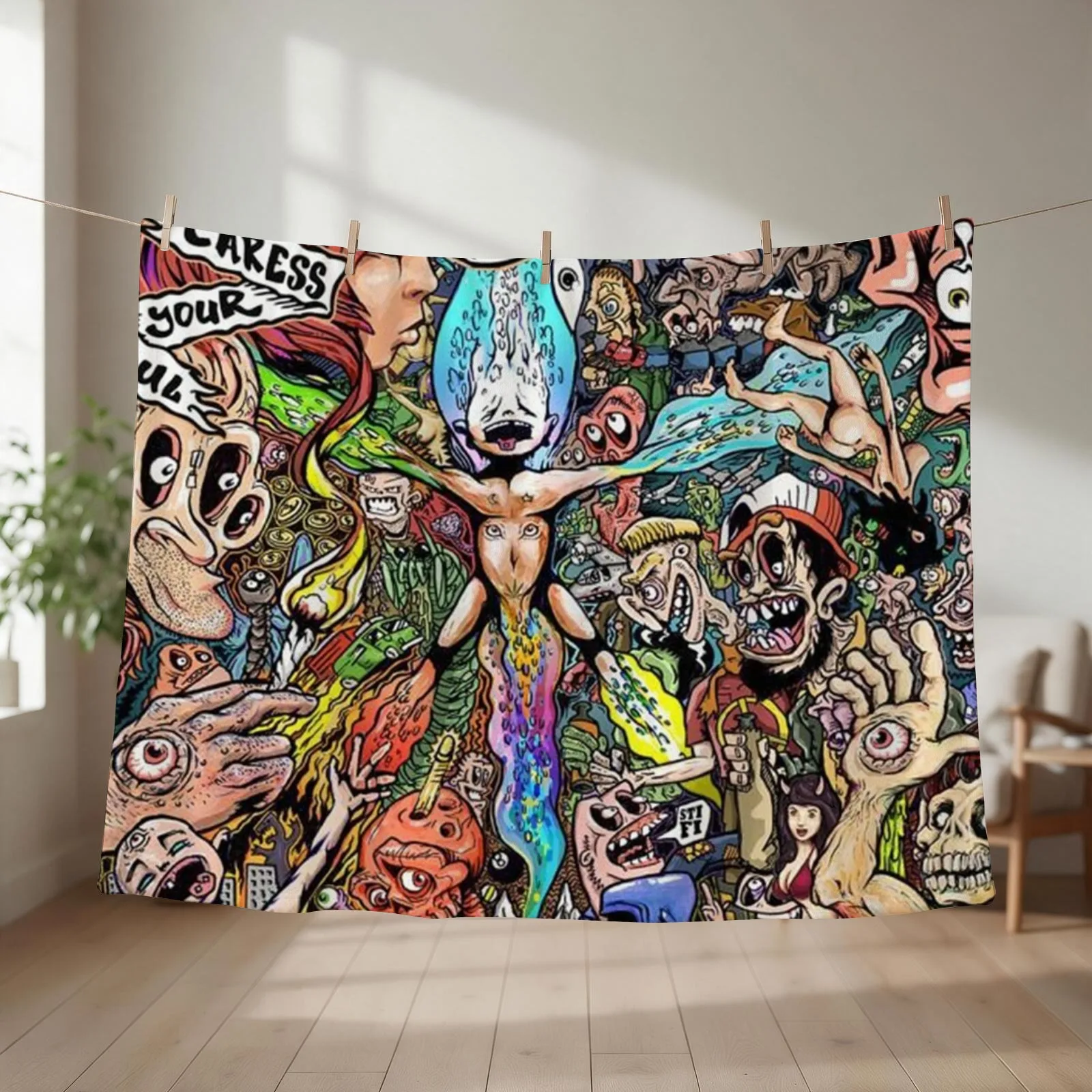 Sticky Fingers Caress Your Soul Album Cover Throw Blanket couch cozy soft plush fuzzy picnic outdoor blanket