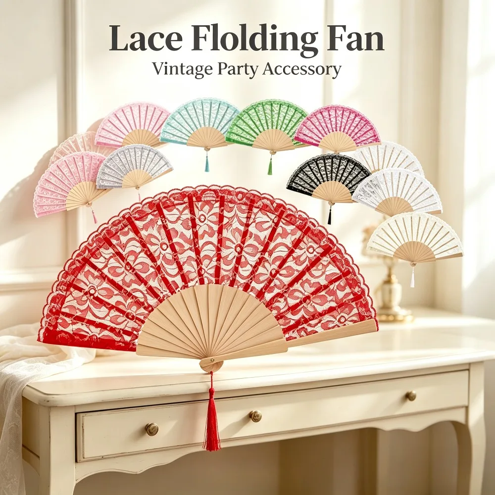 10/30PCS Lace Wooden Folding Hand Fan Personalized Engraved Logo Text Wedding Party Favor Dance Accessories Home Decor Gift