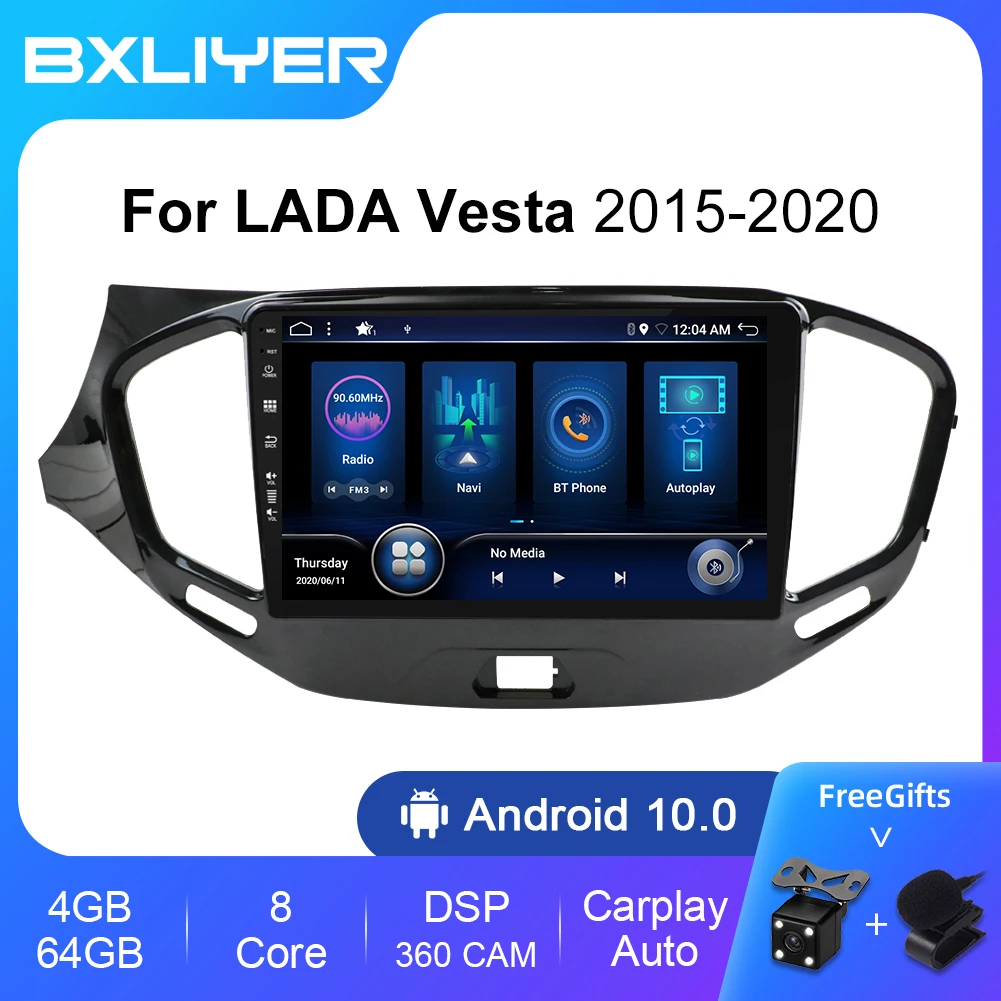 BXLIYER 2 din Android 12 DSP Carplay 8+256GB For LADA Vesta Cross Sport 2015-20 Car Radio Multimedia Video Player Navigation GPS