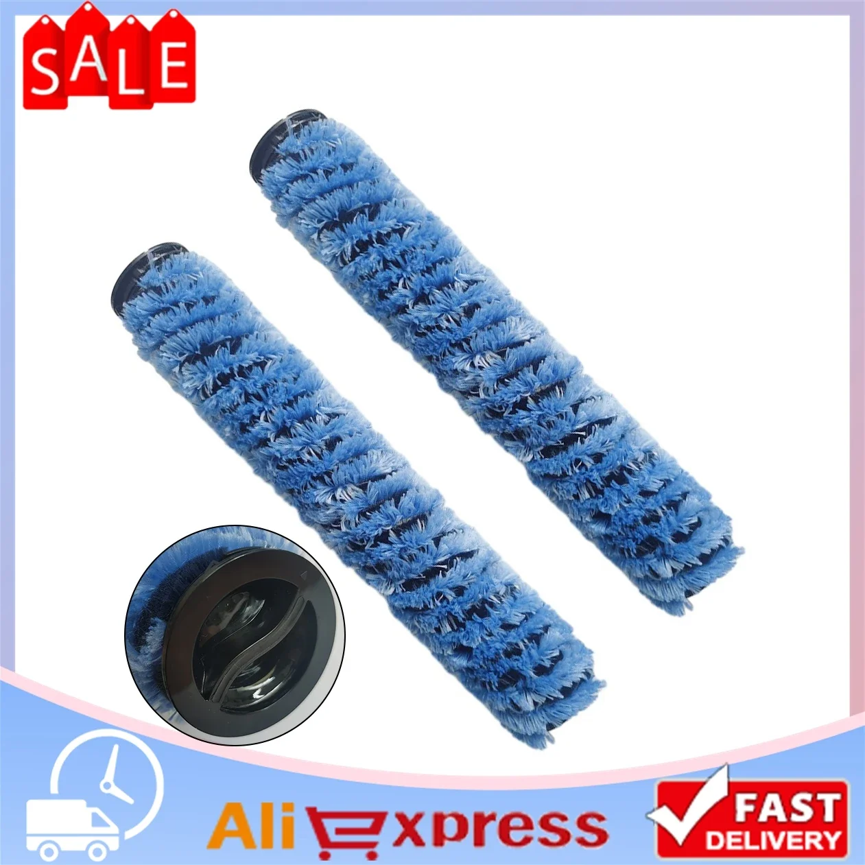 2Pcs Microfiber Brush Set Replacement XV1793/01 For AquaTrio Cordless 9000 Series XW9385 XW9383 XW9382 Ultra Soft Parts