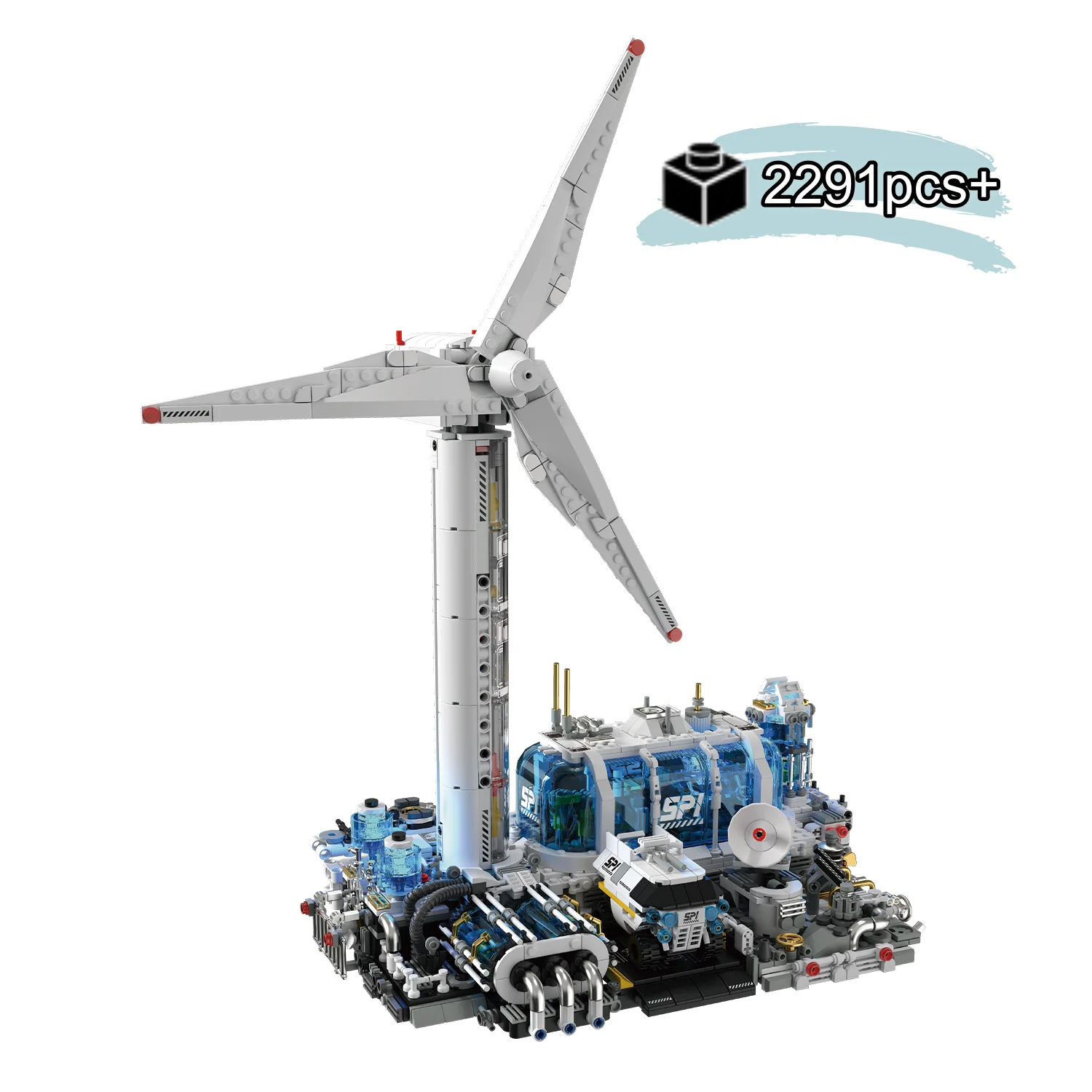 Nuevo Kit de construcción de modelo de planta de energía eólica técnica con función de iluminación, ladrillos de montaje DIY, regalos de cumpleaños, Halloween y Navidad