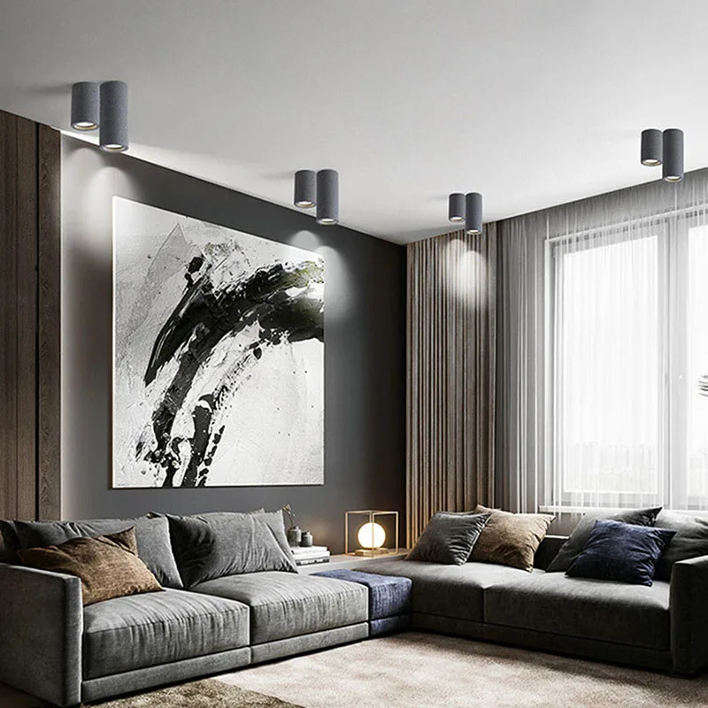 

Скандинавский индустриальный стиль, модель квартиры, комната, серый светодиодный светильник, ваби-саби, балкон, коридор, оригинальность, цементный потолочный светильник