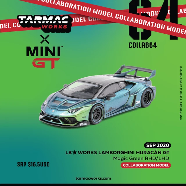 Limited**Tarmac Works x MINI GT 1:64 LB Works Labo Huracan GT RHD 