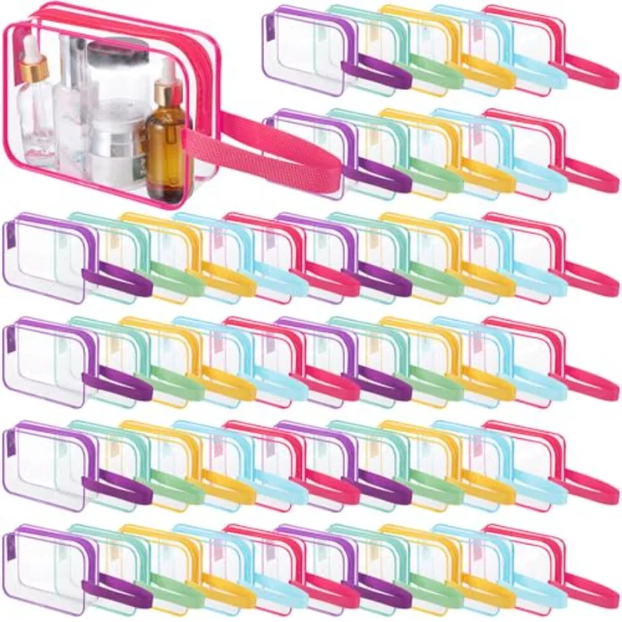 

Clear Toiletry ag PVC Travel Cosmetic ag wit andle Strap Makeup Pouc wit Zipper Summer Vacation Sn Graduation Gift End of te Ye