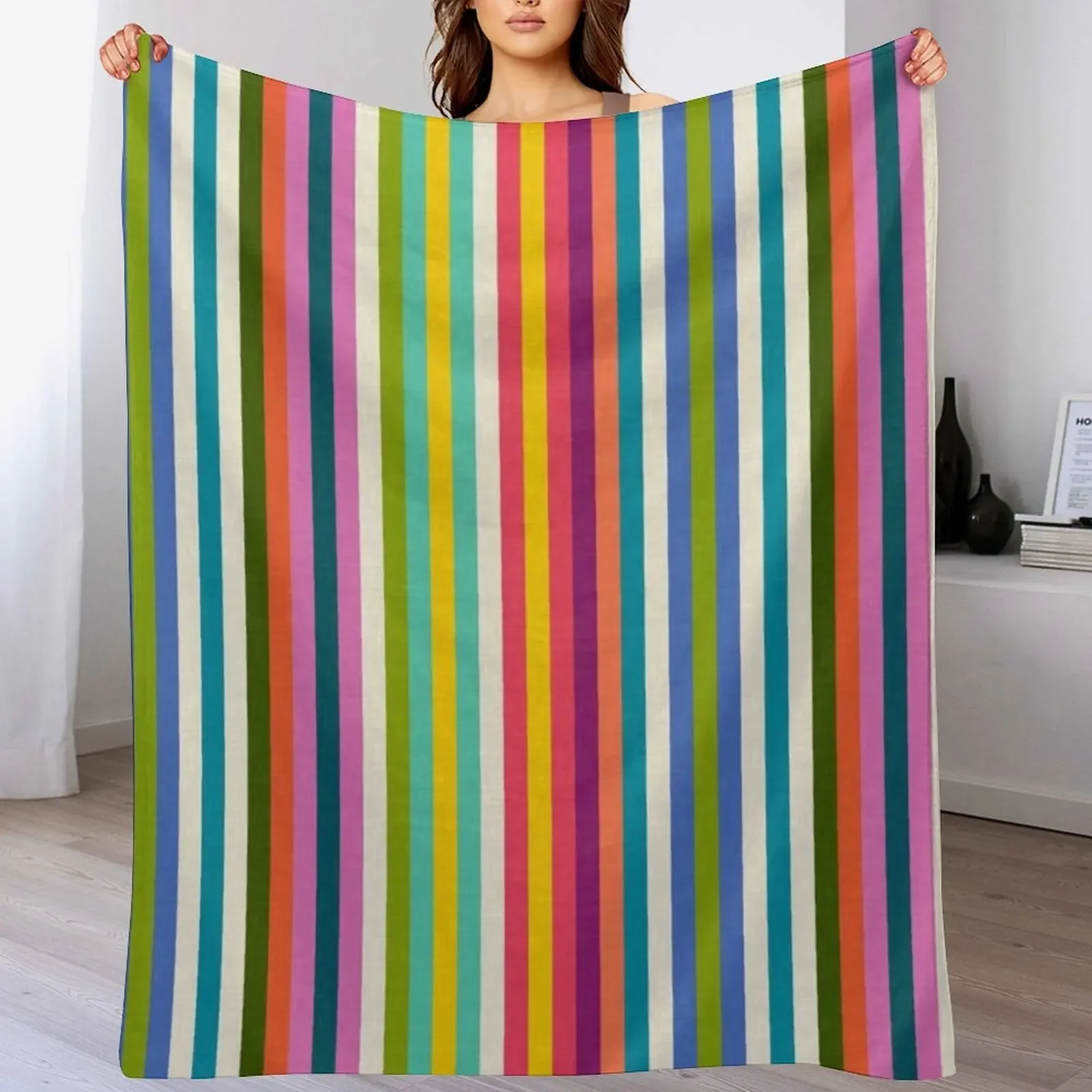 

stripe pop 1 Throw Blanket Cozy Warm Blanket for Bed Room Decor