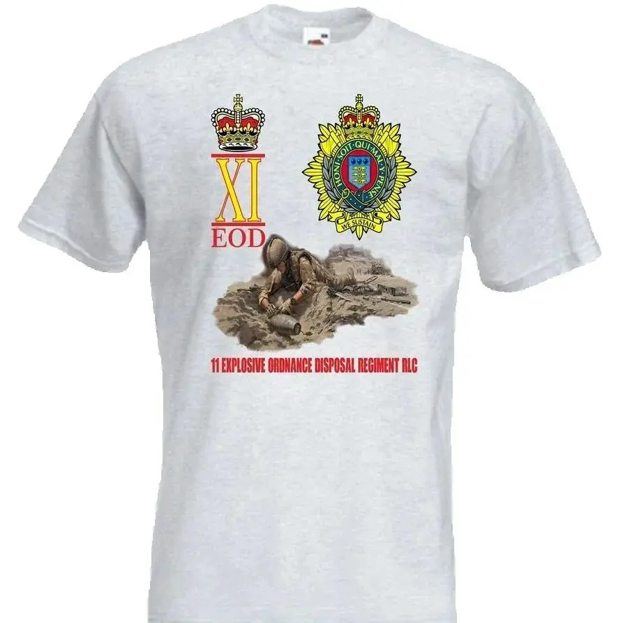 Royal Logistic Corps 11 Explosive Ordnance Disposal Regiment RLC T-Shirt Short Sleeve Casual 100% Cotton O-Neck Mens T-shirt