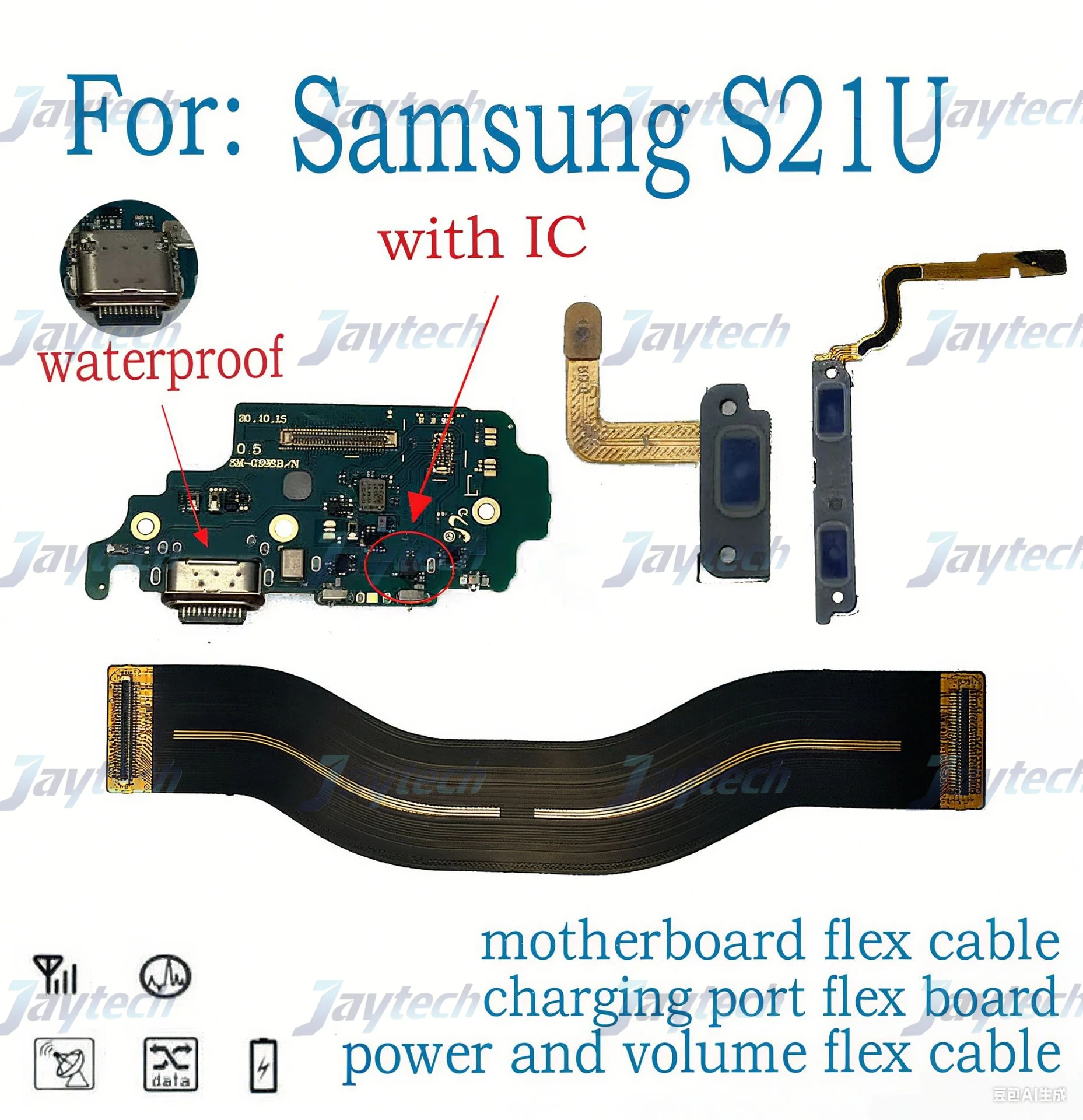 

Набор для Samsung S21 Ultra USB-док-станция для зарядки, гибкий кабель для громкости, основная плата, разъем для материнской платы, гибкий кабель