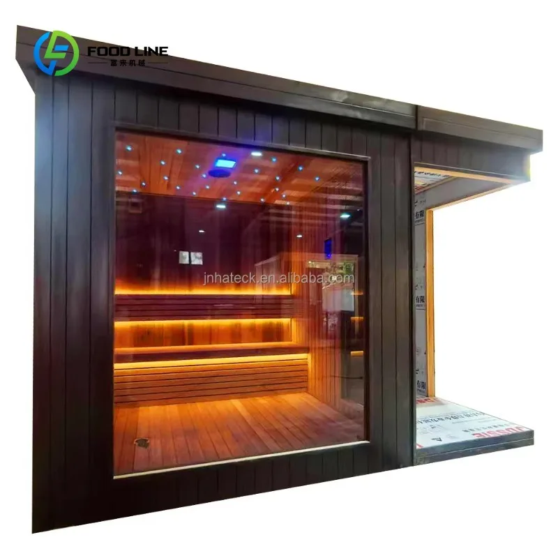 Customized Design Outdoor Sauna Room Combination of Dry Sauna and Wet Shower Steam With Infrared