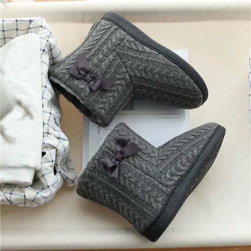 Women Slipper Booties Winter Warm Cute Plush House Boots Indoor Outdoor