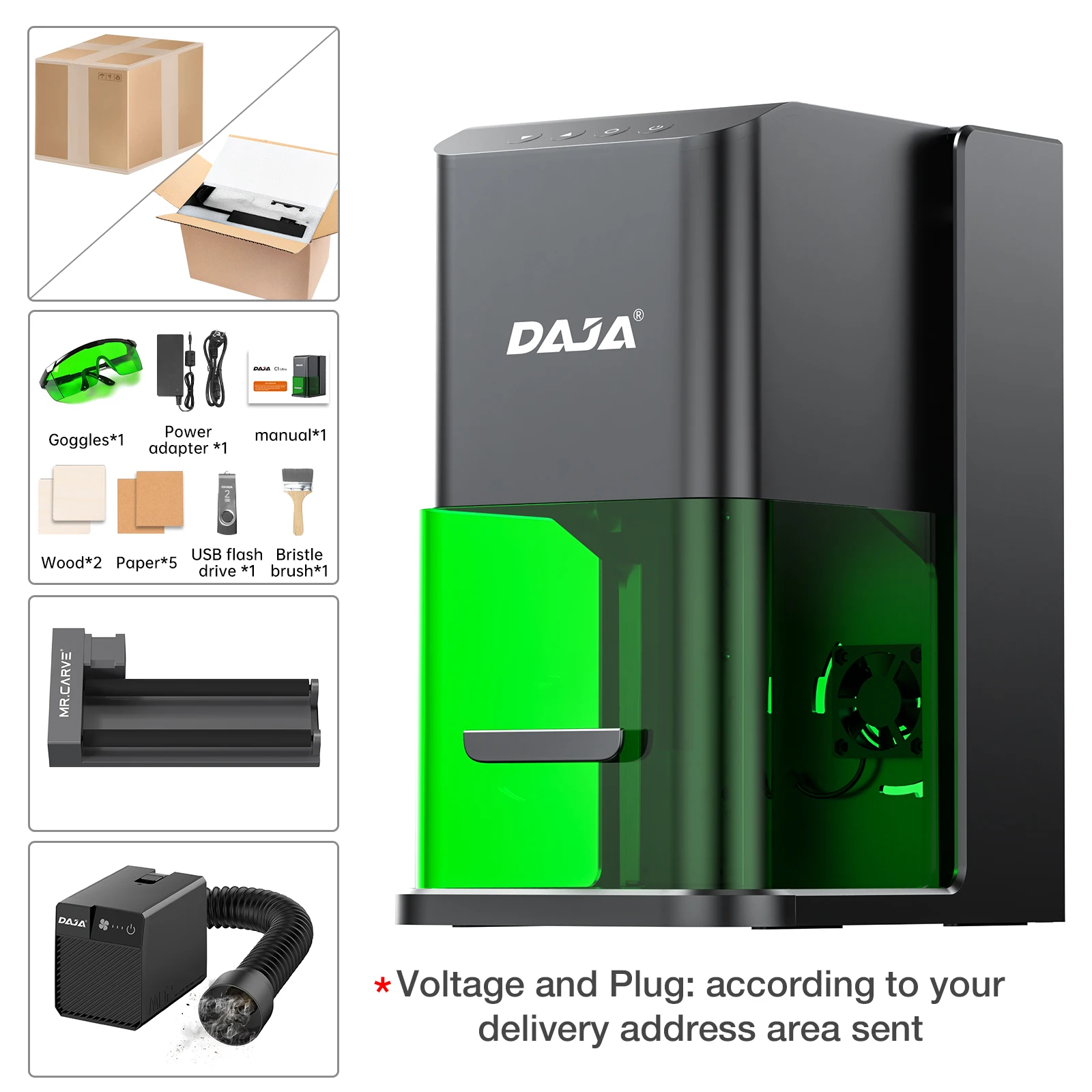 DAJA C1 Ultra Lasergraveermachine Galvanometer-gebaseerd Snellere Krachtige Mini voor RVS Hout Geverfd Metaal Glas Acryl Papier