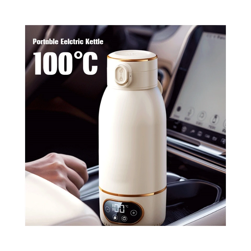 

100℃ Wireless Travel Electric Kettle 500ml Small Portable Kettle 316 Stainless Steel Travel With BPA Free Boil Water Bottle