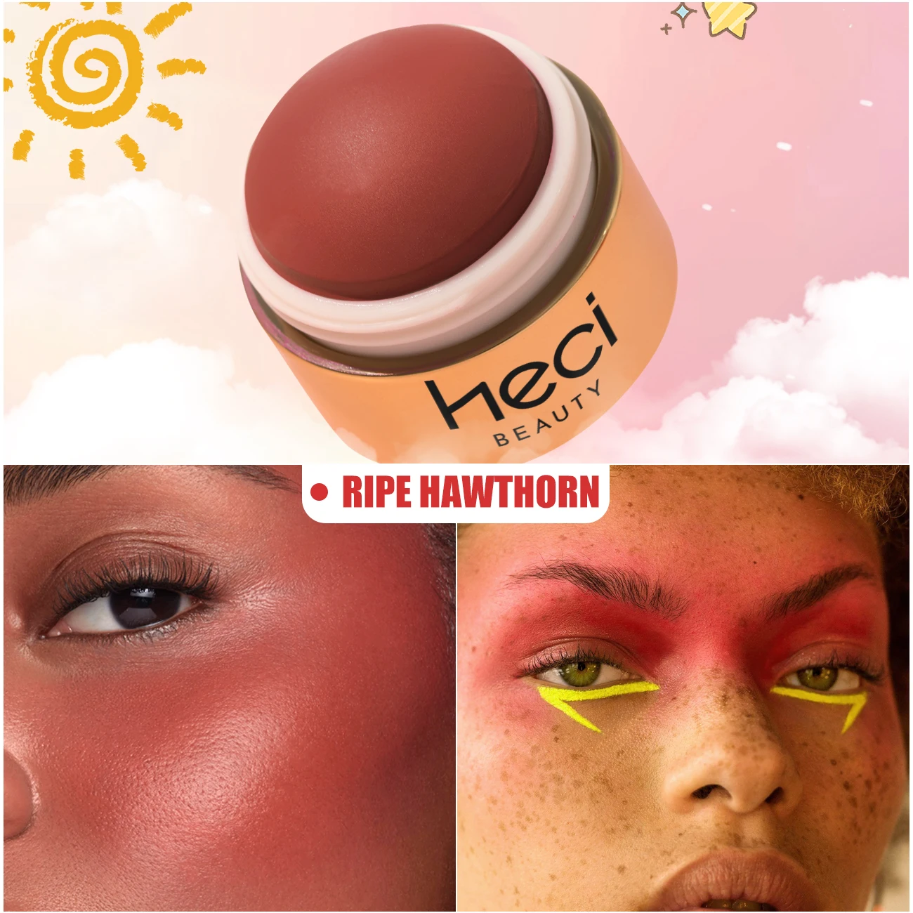 Luxury Rose Gold Mini Waterproof Lip & Cheek Tint Blush Balm Stick Shimmer Pink Long-Wearing High Pigment Creamy Glowing Blusher