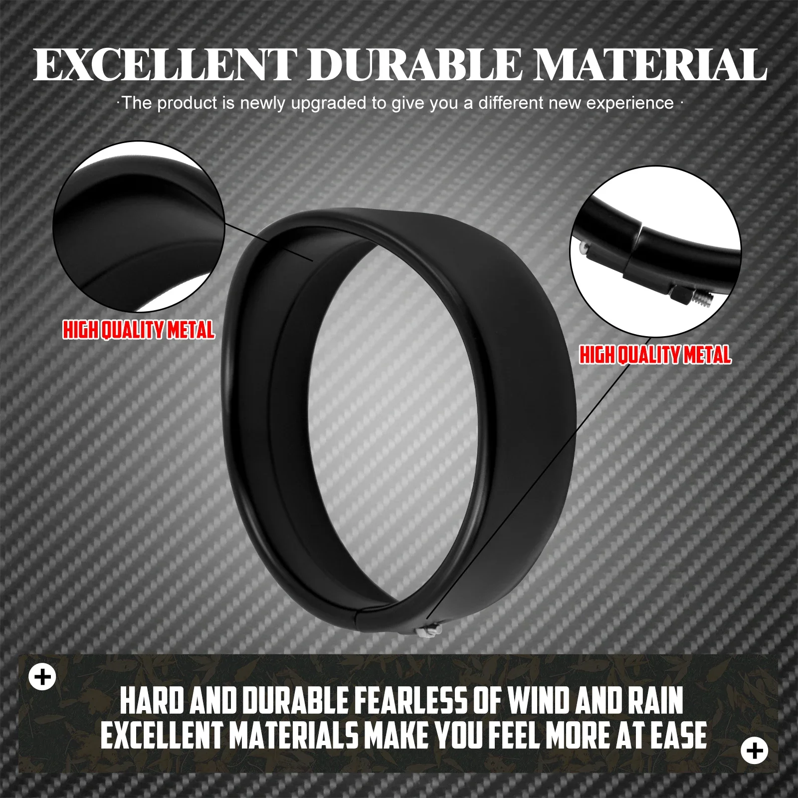 Motorcycle 5.75'' Headlight Trim Ring Light Bezel Visor Cover For Harley Sportster XL 883 1200 14-22 Softail FXLR FXST Dyna FXDL