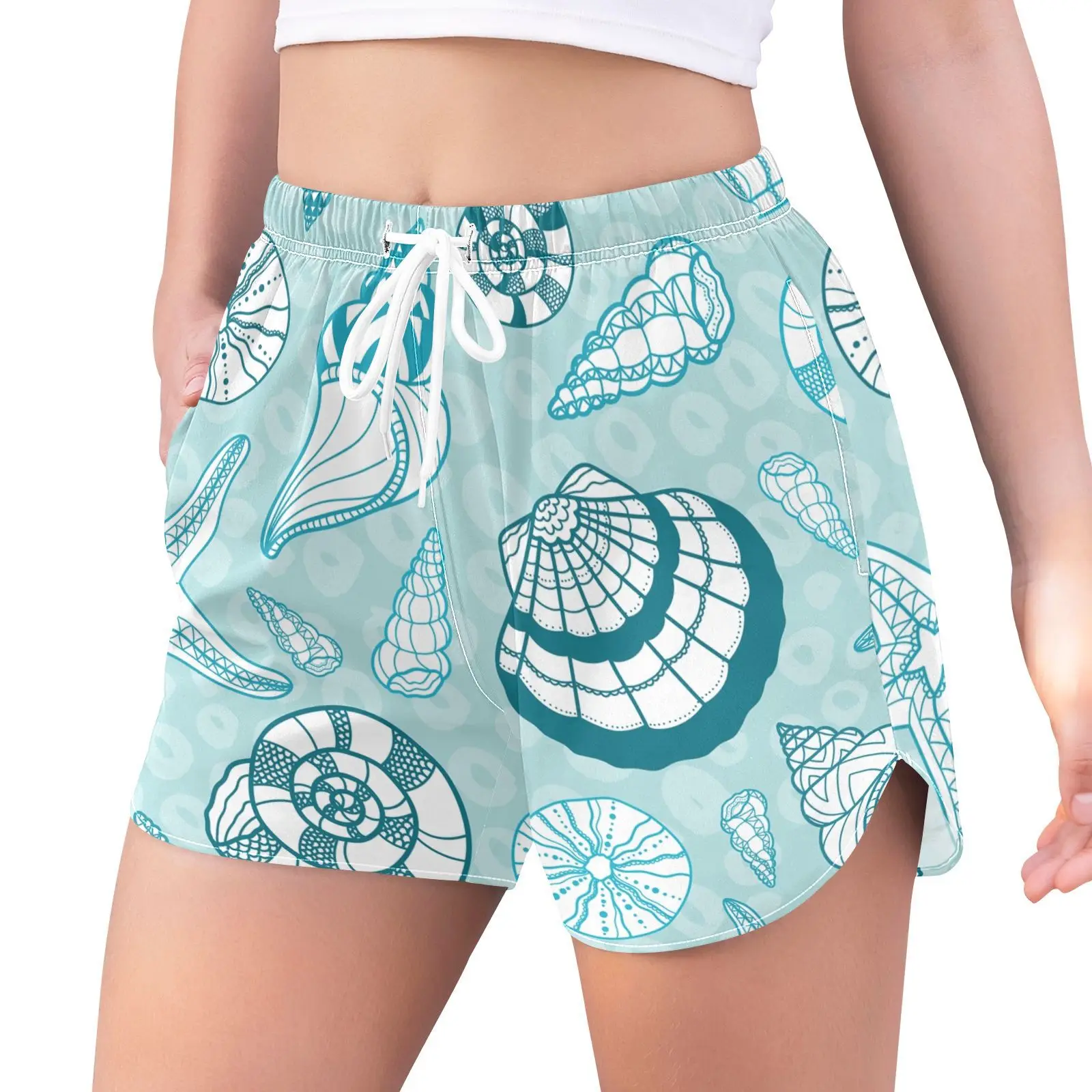 

Women‘s 2 in 1 Running Shorts Casual Athletic Gym Yoga Workout Shorts Spandex Tennis athletic shorts Summer Shell printing