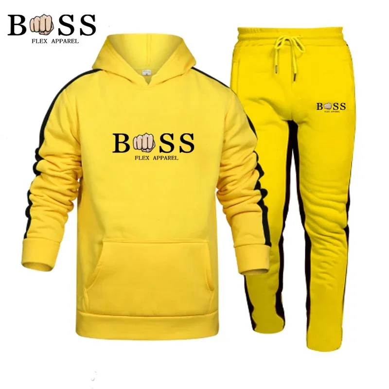 Men and Women Sets Tracksuit Hoodie Sweatshirt and Sweatpants 2-piece Set Fitness Gym Running Set Spring Jogging Sportswear Suit