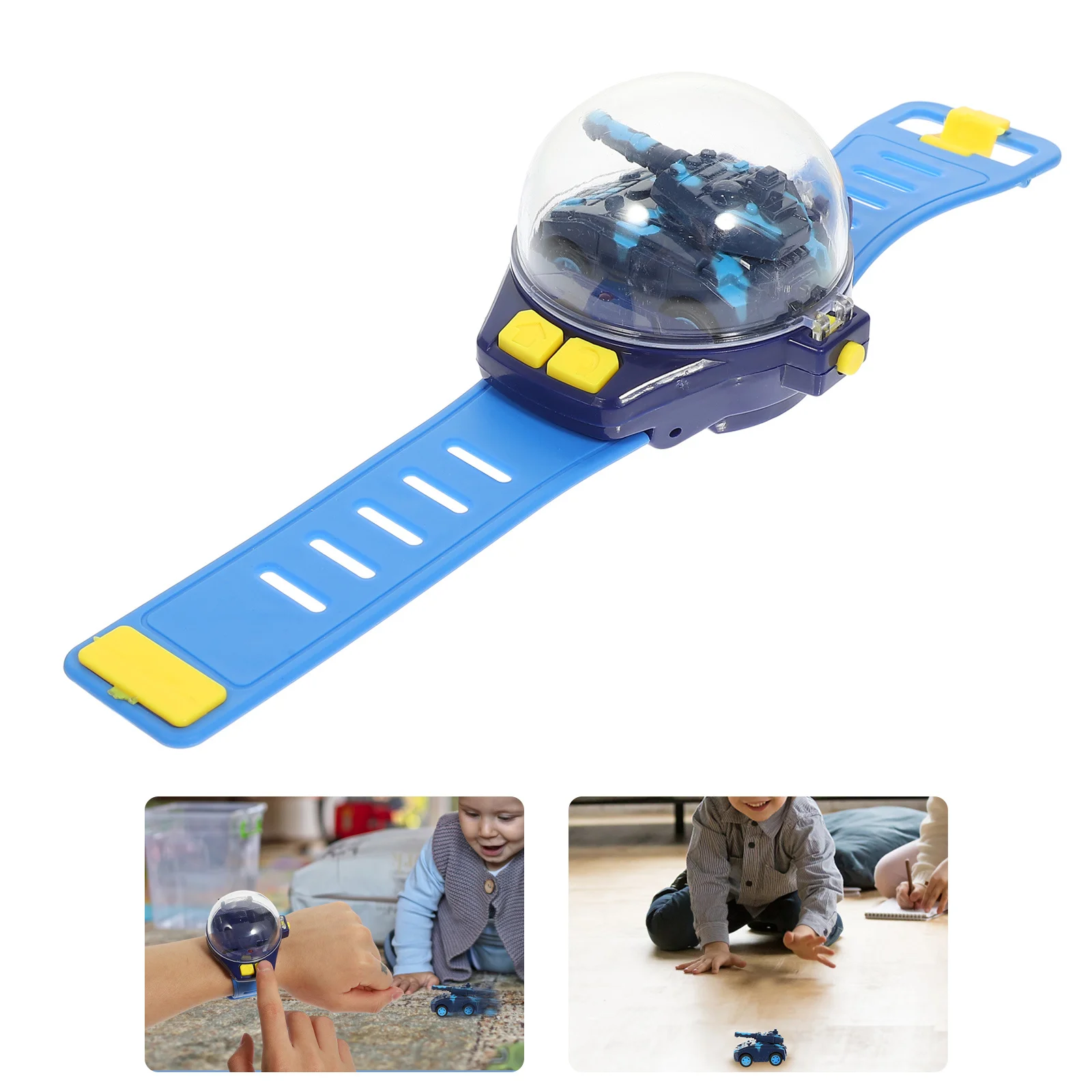 1 مجموعة ساعة التحكم عن بعد للأطفال Rc سيارة قابلة للشحن سباق كهربائي ألعاب صغيرة سباق السيارات لعب ساعة خزان التحكم #4