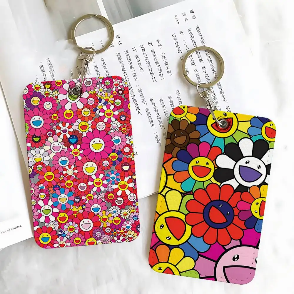 Artwork T-Takashi Cool M-Murakami Sign Rectangle Keychain Card Holder, Badge Credit Card Holder,Student ID Card Holder Bus Cards