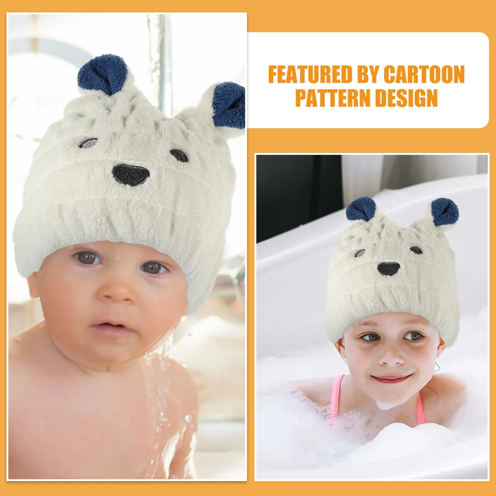 

2pcs Drying Towel Wrap Coral Fleece Quick Dry Head Cap For Girls Cute Cartoon Pattern Travel Size Lightweight Hair Turban Wrap