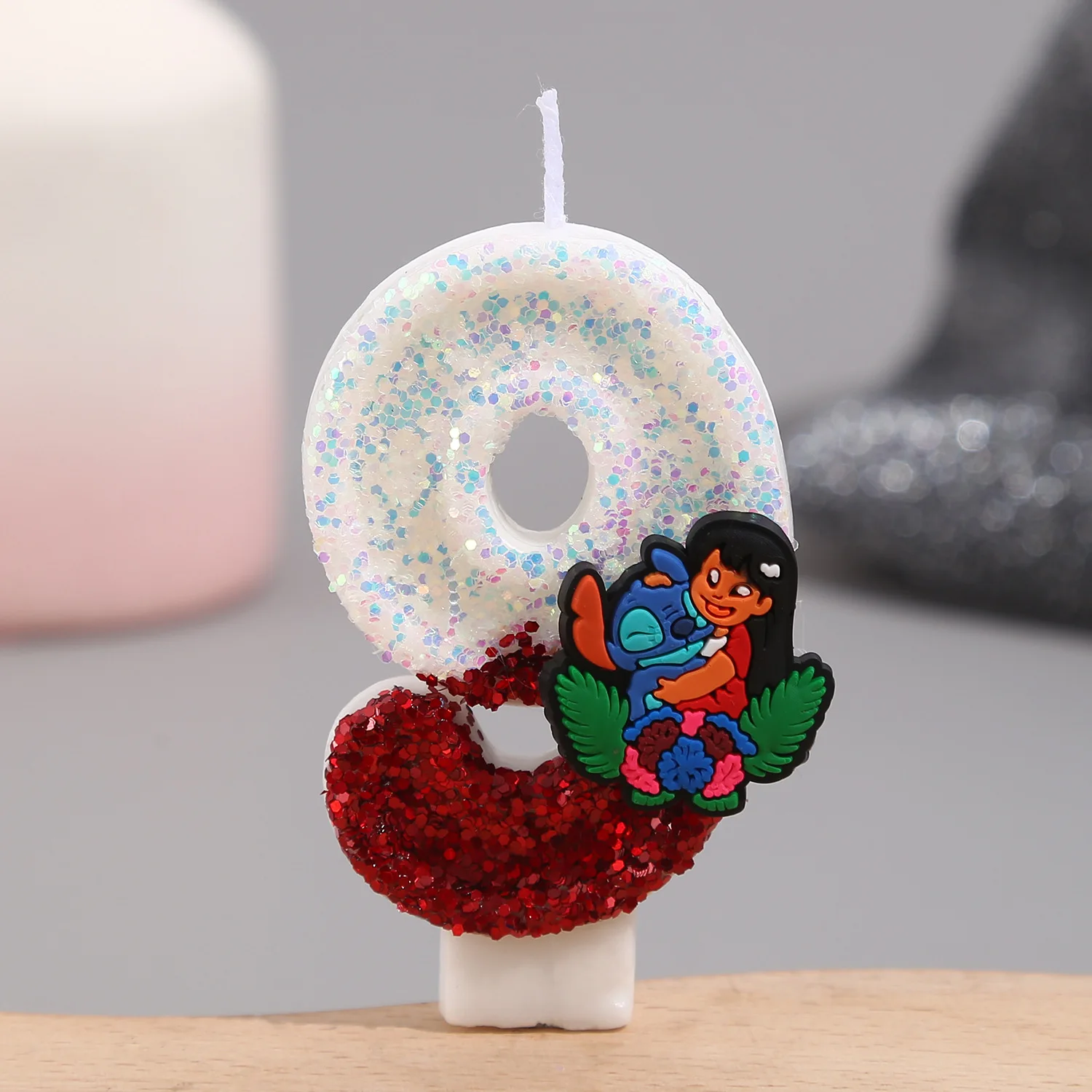 

New Lilo & Stitch 0-9 Number Candle Cute 3D Kawaii Stitch Cartoon Character Party Cake Plug-in Birthday Cake Decoration Gifts