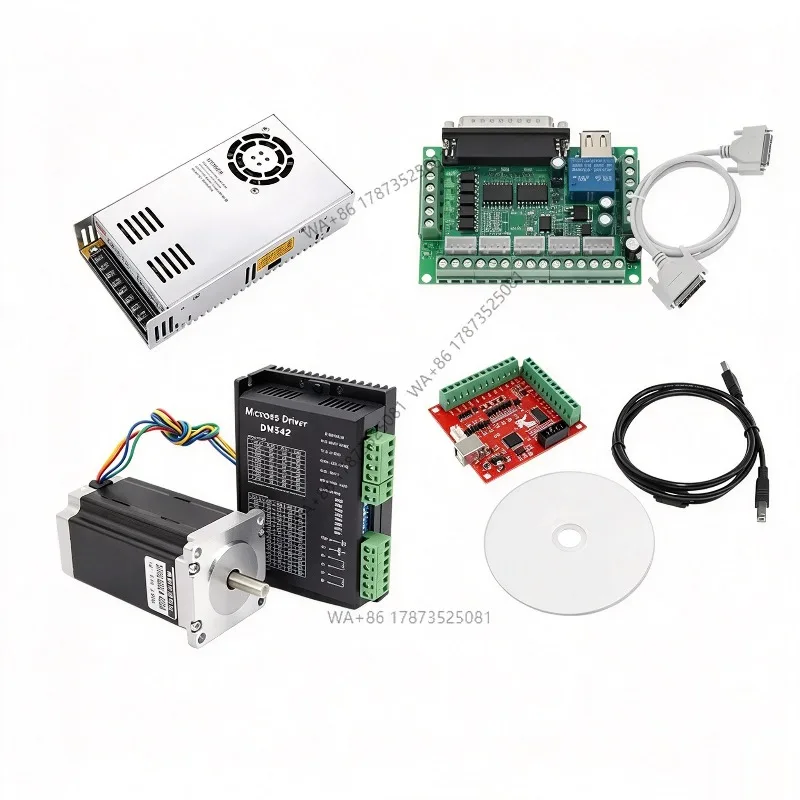 Two Phase Stepper Motor Set Nema23 Motor+TB6600/DM542/DM556 Driver+350W 36V Switching Power Supply+MACH3 4/5-Axis Controller