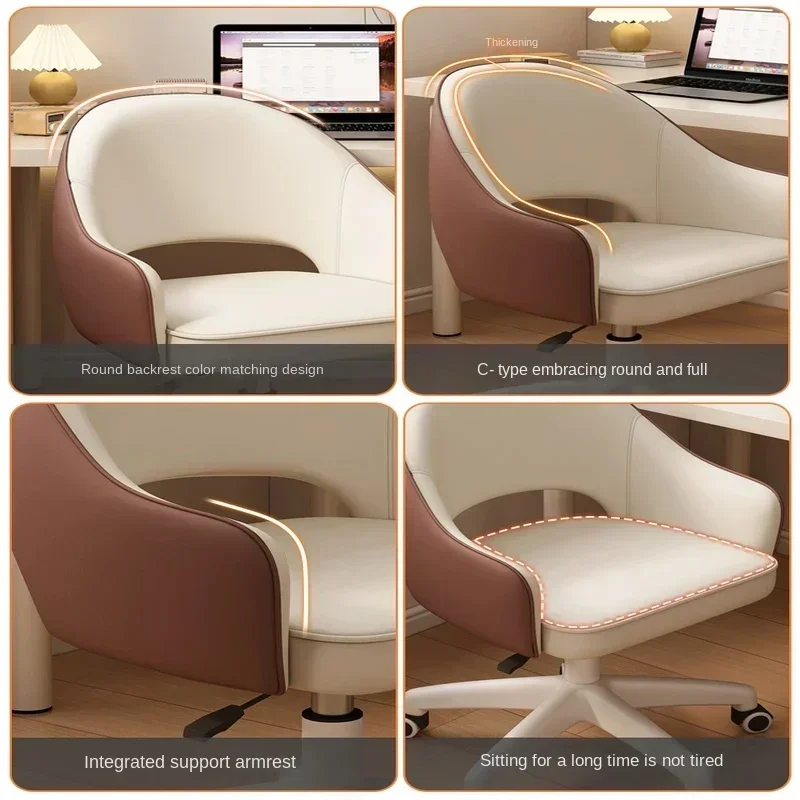 Chaise de maquillage moderne pour chambre à coucher, chaise de bureau confortable, chaise d'étude sédentaire, chaise d'écriture pour la maison avec dossier