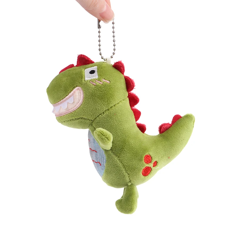 Juguetes de peluche de dinosaurio de 14cm, llavero bonito de dibujos animados de tiranosaurio, muñecos de peluche, llavero para niños, regalo de cumpleaños y Navidad